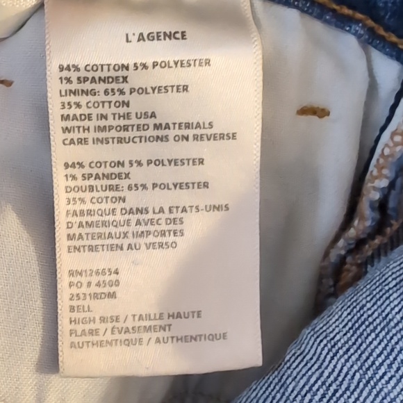 L'AGENCE Bell High Rise Flare Jeans Authentique Size 30 - Picture 7 of 7